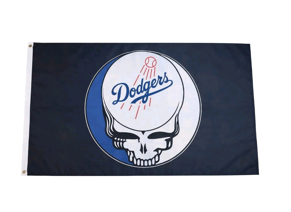 Los Angeles Dodgers Grateful Dead 3'x5' Flag NEW FREE SHIPPING