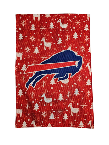 Buffalo Bills Christmas Garden Flag 11.5" x 17.5". Double Sided FREE SHIPPING (flag only)