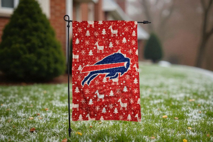 Buffalo Bills Christmas Garden Flag 11.5" x 17.5". Double Sided FREE SHIPPING (flag only)
