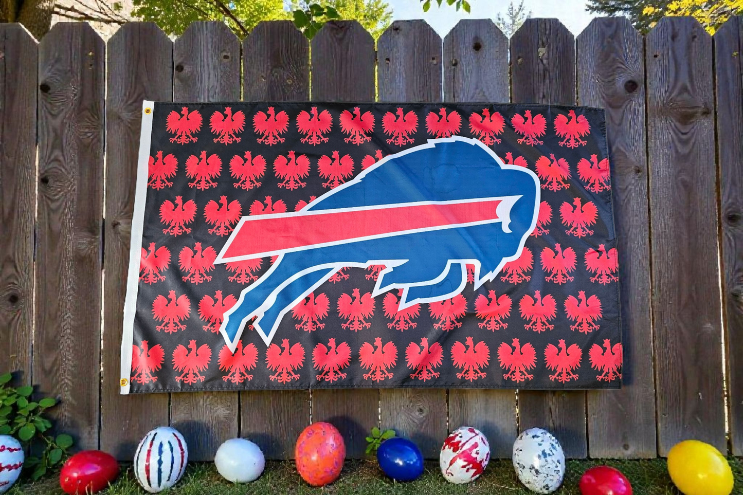 Buffalo Bills Polish Flag 3'x5' NEW FREE SHIPPING Dyngus Day
