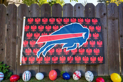 Buffalo Bills Polish Flag 3'x5' NEW FREE SHIPPING Dyngus Day