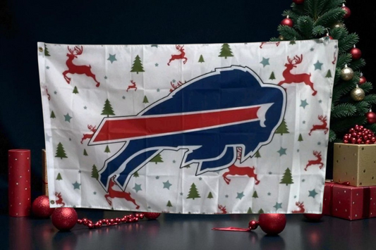 Buffalo Bills Christmas 3'x5' Flag NEW FREE SHIPPING