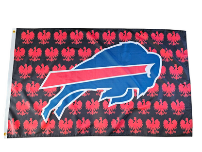 Buffalo Bills Polish Flag 3'x5' NEW FREE SHIPPING Dyngus Day