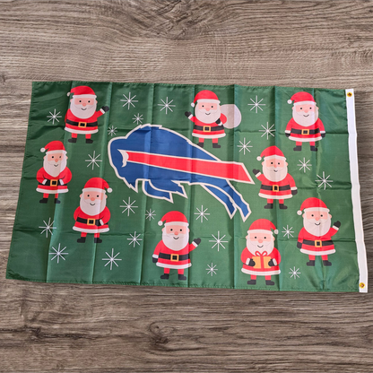Buffalo Bills Christmas 3'x5' Flag NEW FREE SHIPPING